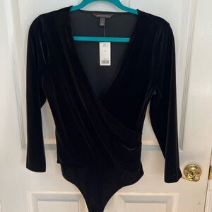 Banana Republic Black Velvet Bodysuit